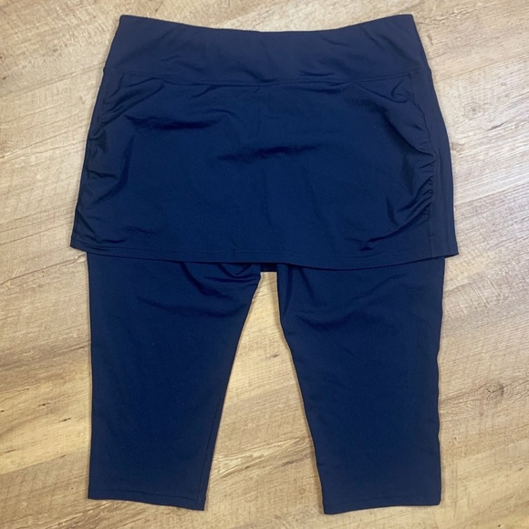 Coolibar XL Women's Skirted Swim Tights Shorebreak Sun Protective UPF Ruched - Picture 3 of 14